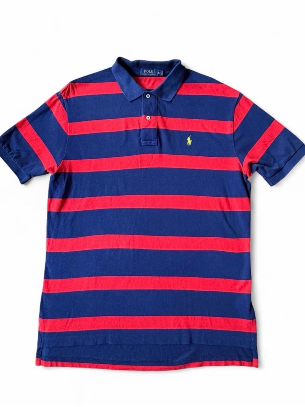 Polo by Ralph Lauren Navy and Red Horizontal Stripe Polo Shirt